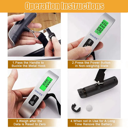Portable Scale Digital LCD Display Electronic Scale Weight Suitcase Travel Weighs Baggage Bag 110lb/50kg  Weight Balance Tool