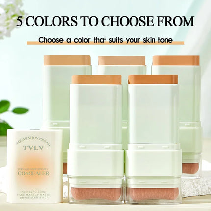 Contour and Concealer Dual-Head Foundation Cream, Moisturizing and Non-tarnishing, Non-caking Foundation Lotion
