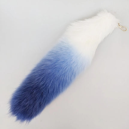 natural fox fur tail keychain furry 2024 chic y2k  beautiful accessory length 40 cm Car Keychains For Women