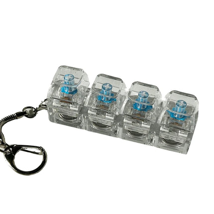 4/9 Keys Stress Relief DIY Button Keycap Fidget Keychain Toys Gift Mechanical Keyboard Axis Tester LED Keyboard Key Toy