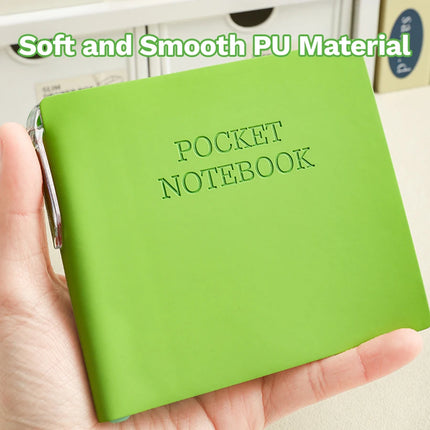 4 Pack Pocket Notebooks with Pens Memo PU Leather Cover Mini Portable Memo Pad Note Pads Journals for On-the-Go Notes