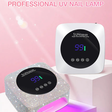 UV LED Nail Lamp For Nails 57LEDS Wireless Gel Polish Curing Lamp With Large Screen Professional Nail Equipment For Salon