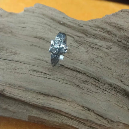 Buyee 925 Sterling Silver Fashion Ring Finger Elegant Owl Ring for Women Excellen Party Fine Jewelry Circle Gift with Box