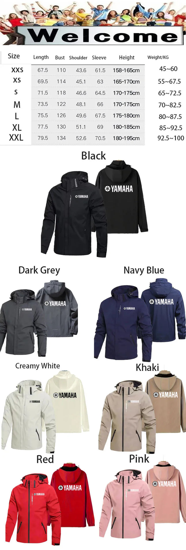 2026 Yamaha NEW Off-road Motorcycle Waterproof Jacket Men's And Women's Yamaha Logo  Outdoor Sports Hooded Zipper Jackets Coat