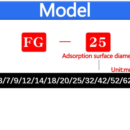 5Pcs FG Series Corrugated vacuum suction cup Imported silicone and nitrile rubber materials FG-3/7/9/12/14