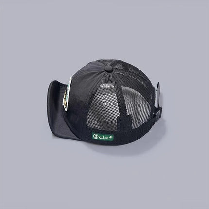Big Size Short Visor Baseball Cap Breathable Dad Mesh 5 panel Caps Men Adjustable Bone Trucker Hat Outdoor Flat Brim Running Hat