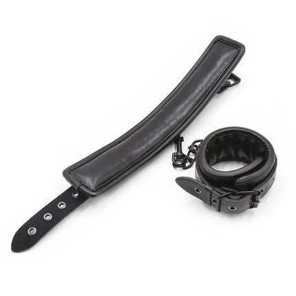 Top quality bdsm bondage set handcuffs and ankle collar fetish slave sex toys bondage man woman sex games for couples.