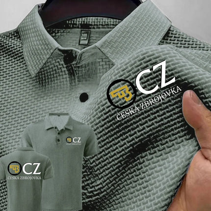 Summer New Men POLO Shirts T-Shirt CZ Ceska Zbrojovka Firearms High End Ice Silk Mesh Men's Short-Sleeved Tops Shirt Collar