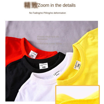 Autumn Spring Cotton Children T-shirt Boys Girls Tees Long Sleeve White Shirt Kids Tops Baby Clothes Solid Black Blue Yellow