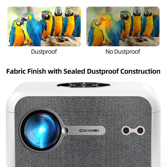 CAIWEI A6L Beam Projector 4K Full HD 1080P Home Theater 3000 ANSI Auto Focus WiFi6 Smart LED Video Projectors Portable with MEMC