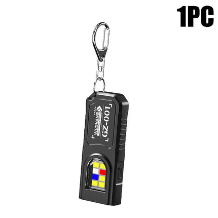 Powerful Mini LED Flashlight USB Rechargeable COB Keychain Hanging Work Light Waterproof Outdoor Emergency Camping Pocket Torch
