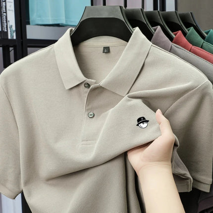 Summer best-selling brand new cartoon exquisite pattern embroidered polo shirt fashionable men 100% cotton comfortable short top