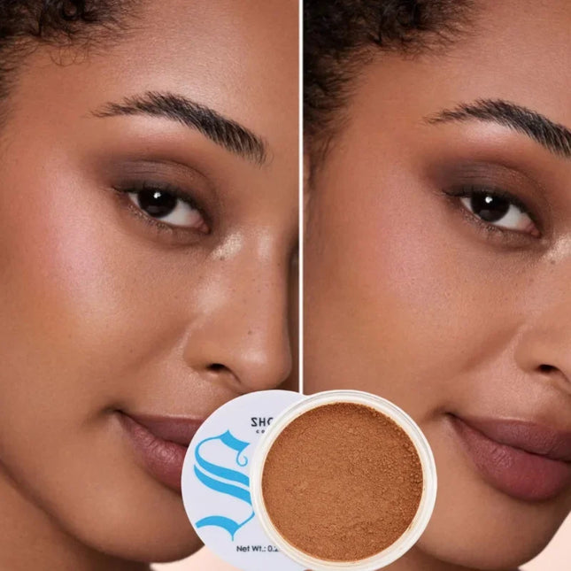 Matte Face Pressed Powder 24 Hours Oil Control Natural Setting Powder Foundation Full Coverage Waterproof Lasting Makeup