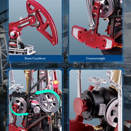 ROKR Industrial City Series 3D Puzzle Oil Pump Jack Mechanical Model Building Kit 127-Piece DIY Toys with Lights & Motion for Home Decor Gift for Adults Kids