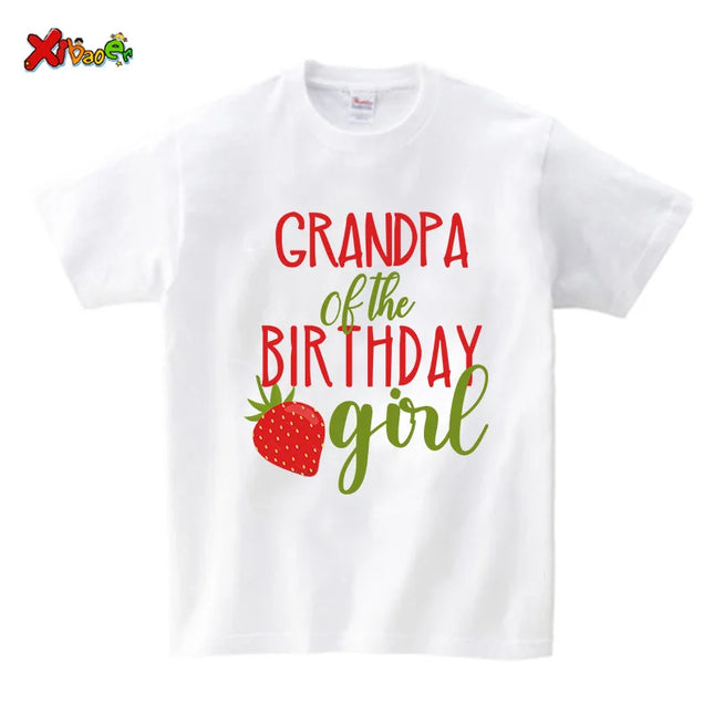 Strawberry Birthday Outfit Family Party Shirt Girl Sweet One Baby Girl First Birthday Matching Shirt 1st Party Shirt Custom Name