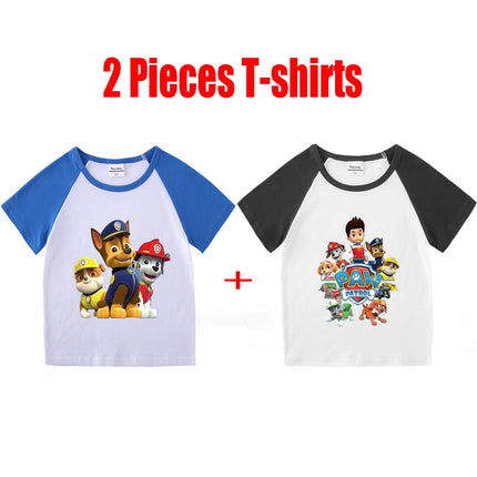 Child T-Shirt for Boys Girls Kids Shirts Baby Short Sleeve PAW Patrol Print T-Shirt Toddler Cotton Cartoon Tee Tops Clothing