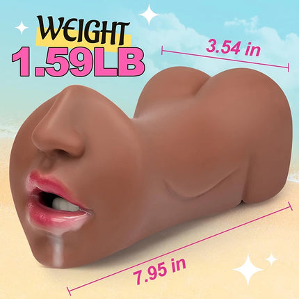 Realistic Woman Vagina Ass Anal Male Masturbator Deep Throat Pocket Pussy Sucking Cup Mouth Oral Sex Adult Toys for Men Sexshop
