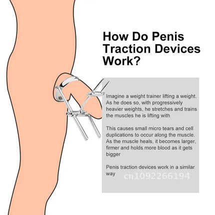 Male Enlarger Stretcher Tension Traction Correction Men Penis Extender Enlarger Device Bending 18+ Toy Sex Penis for Clamp Metal