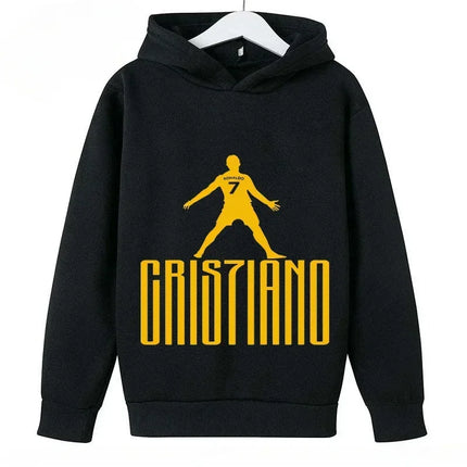 Spring Autumn Casual Children's Hoodie Sports Sweatshirt for Boys and Girls Ronaldo Printed 2-14 Years Fashion Kids Pullover Top