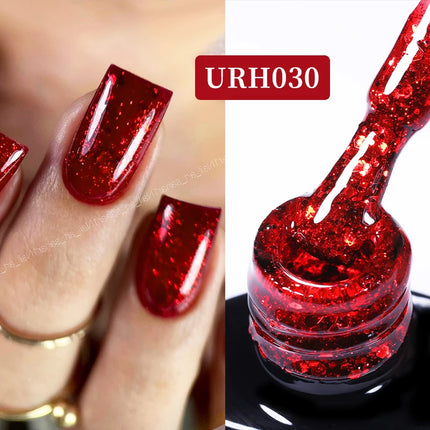 UR SUGAR 7ml Pink Nude Natural Rubber Base Gel Nail Polish Semi Permanent Chrome Sequins Soak Off Construction UV Gel Varnish