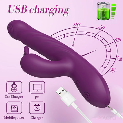 Rabbit VIbrator for Women Thrusting G-Spot Vagina Vibrator Female Masturbator Vibrating Clitoris Stimulator Sex Toy for Women