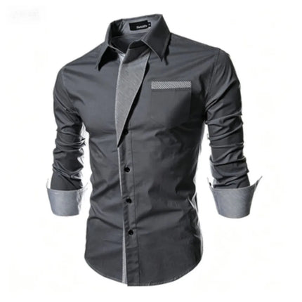 2026 Men's Long Sleeved Casual Shirt, Striped Slim Fit Men's Shirt, Fashionable Section Color, Plus Size, Diverse Colors