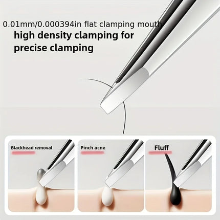 Professional High-Precision Tweezers for Eyebrows Facial Hair and Ingrown Hair Removal for Women and Men Stainless Steel Clip
