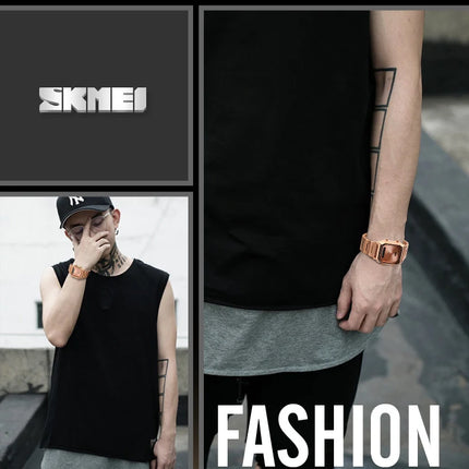 SKMEI Luxury Digital Quartz Watch for Men Sports Chronograph Waterproof Mens Wristwatches Stainless Steel 1612 reloj hombre 1220