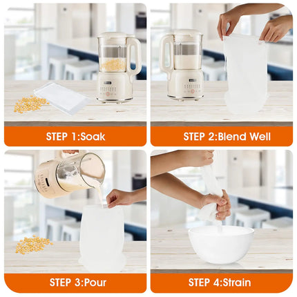 Nut Bag Strainer 100 Mesh Cheese Cloth Reusable Filter Bag for Straining Fruit Juice Food Strainer for Coffee Tofu Cheesecloth