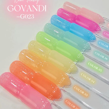 10 Colors Candy Transparent Gel Nail Polish Glitter Lovely Color UV Soak Off Gel Varnish Jade Nail Art Gel Lacquer With Display