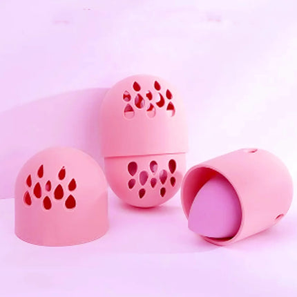 Empty Makeup Sponge Holder Eco-Friendly Silicone Beauty Egg Organizer Breathable Drying Storage Case Cosmetic Puff Holder Box