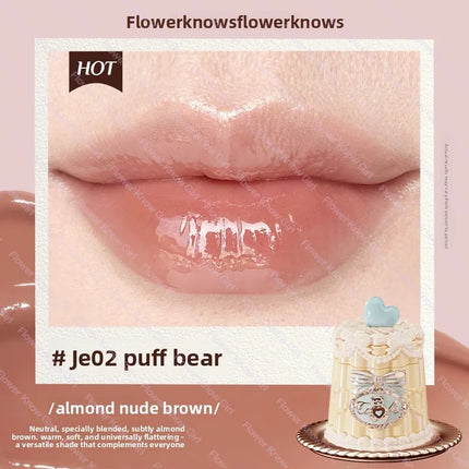 Flower Knows Midsummer Fairytales Series Mirror-shaped Lip Gloss Moisturizing And Non-sticky Lipstick
