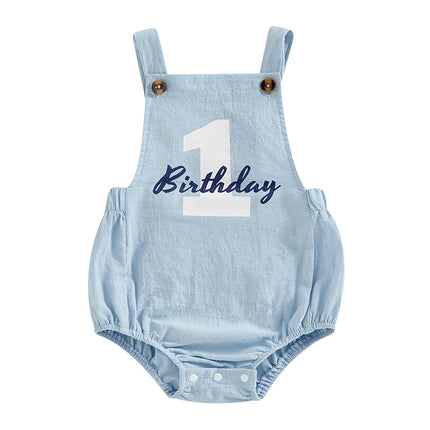 Newborn Baby Overalls Romper 1st Birthday Party Clothes Summer Adorable Sleeveless Square Neck Straps Tank Romper for Girl Boy