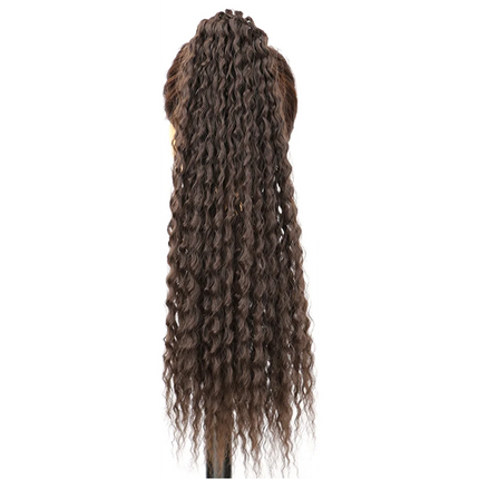 Brazilian Curls Synthetic Crochet Braiding Hair Curly Ponytail with Hair Tie 20 Inch Ombre Synthetic Crochet Braiding Fiber Hair