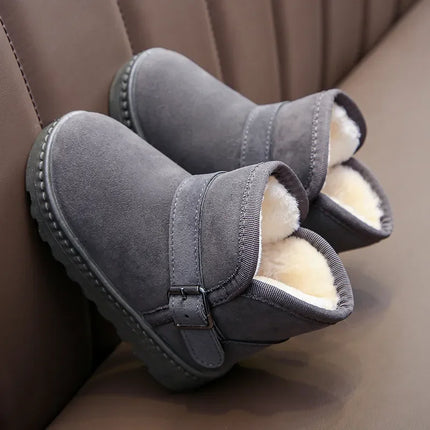 Children Snow Boots Winter Cute Warm Fashion Anti Slip Shoes Kids Boys Girls Leisure Thick Fur Platform Flat Short Boot Sneakers