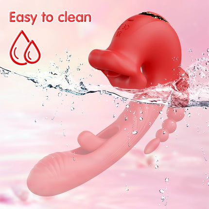 Women Telescopic Vagina Masturbation Sex Toys Rabbit Vibrator for Women Clit Clitoris Stimulator G-Spot Vibrating Adult Sex Toy