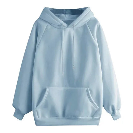 Thickened Fleece Hoodie Women's Long Sleeve Loose Fit Blank Version Autumn Winter New Style Korean Style Solid Color Sweatshirt