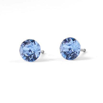(Wholesale) Stainless Steel Stud Earrings Genuine Crystals from Austria for Women Girls Wedding Party Jewelry 4/6/8mm