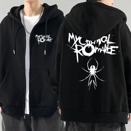 My Chemical Romance Mcr Dead Zipper Hoodie Men Women Casual Loose Fashion Zipper Sweatshirt Men's Fashion Long Sleeves Tops