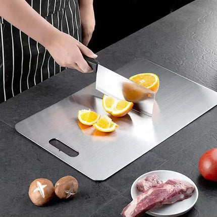 Cutting Boards for Kitchen Stainless Board 304 Steel Thickened Double Sided Food Grade Portable Fruit Meat Chopping