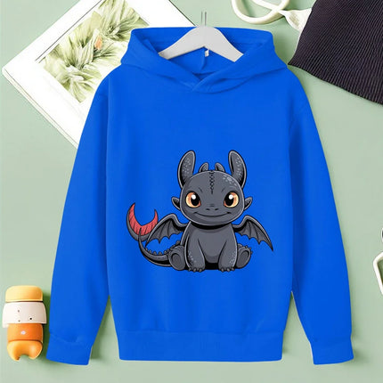Lovely Children Hoodie Toothless Cartoon Print For Boys Girls Autumn Winter Street Style 3-14Y