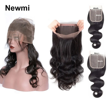 Body Wave Human Hair 360 Lace Frontal Only Body Wave 360 Lace Closure Human Hair Transparent Lace Pre plucked Natural HairLine