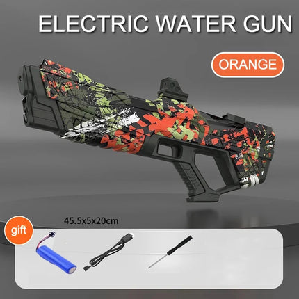 Electric Continuous Water Gun Fully Automatic Water Absorption Large Capacity Outdoor Battles Summer Water Fights Children Toys