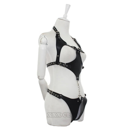 Thierry Adult Sex Game Products Erotic Queen Adjustable Body Harness Bondage Restraints Fetish Exposed Breast Open the Crotch