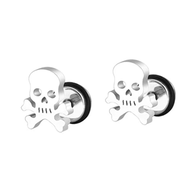Design Stainless Steel Skull Drop Earrings For Women Men Fashion Gothic Street Hip Hop Ear Jewelry Pendant Cool Stud Earrings