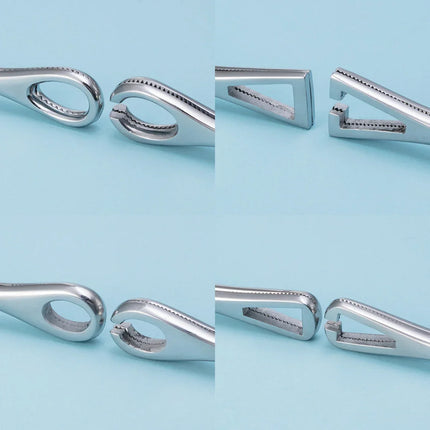 1PC Surgical Steel Professional Belly Ear Tongue Septum Lip Piercing Forceps Tweezer Clamp Self-Locking Piercing Needle Tool