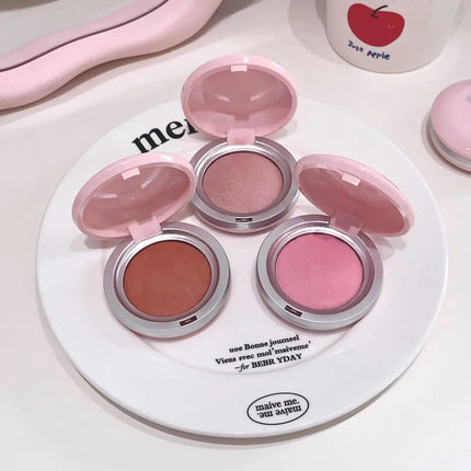 Kakashow Single Color Blush Silky Matte Delicate Powder Natural Pink Rouge for Facial Makeup