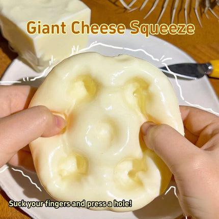 Jumbo Cheese Cube Stress Ball Big Cheese Shapeable Squeeze Ball Non-Bounce Fidget Toy ASMR Sensory Anti-Stress Festival Gift