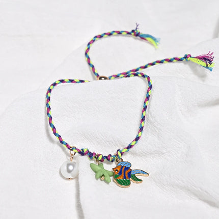 Fashion Design Painted Fish Anklet for Women Starfish Beautiful Artificial Pearl Bead Bohemia Bracelets Anklet For Women