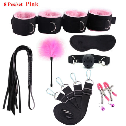 Sex Toys For Woman Men BDSM Bondage Set Under Mattress Erotic Restraint Handcuffs Ankle Cuffs Eye Mask Adults Games for Couples